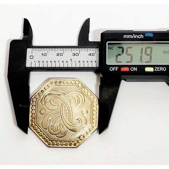 MCM Octogonal Clip On Earrings Brooch Set Gold Tone Engraved Victorian Style VGC - Picture 10 of 14